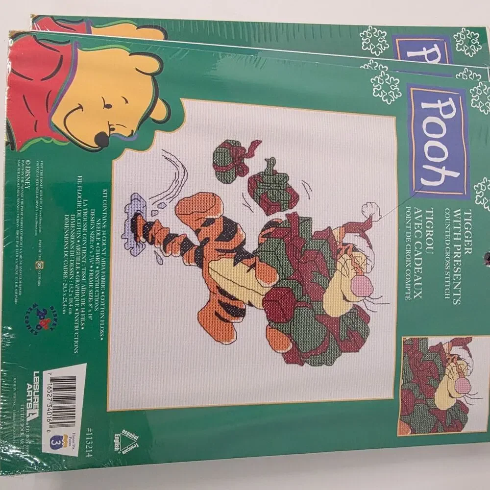 Vintage Disney Winnie the Pooh Christmas Cross Stitch Kits Lot of 4 Sealed